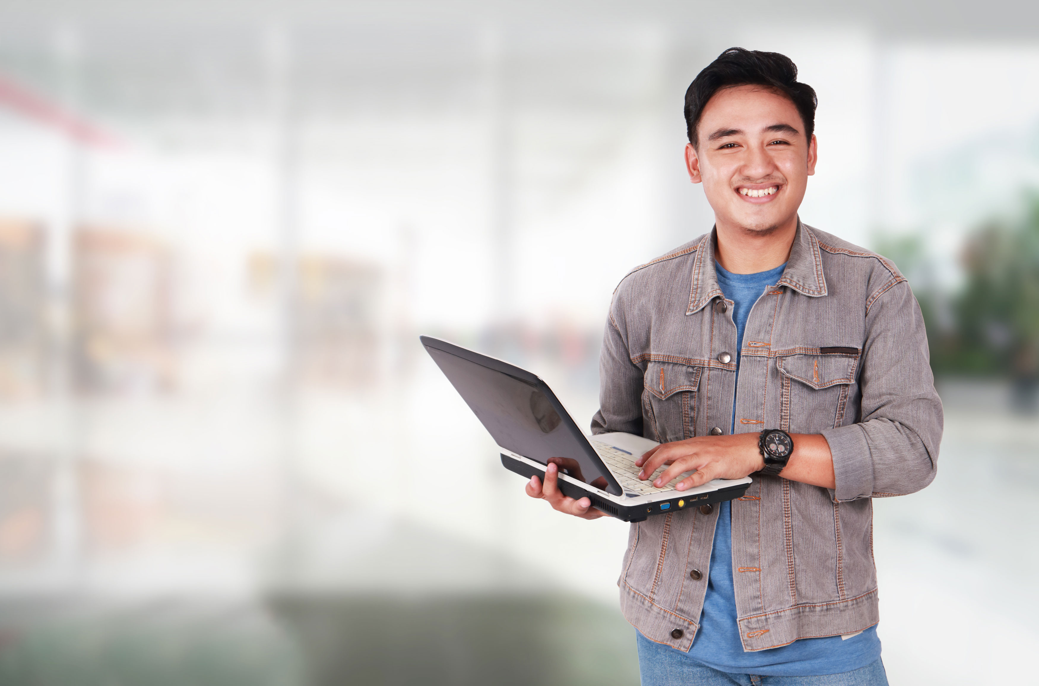 Student with laptop