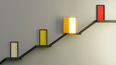 Stairs doors one open