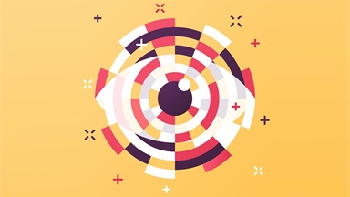 Abstract eye cross hairs plus