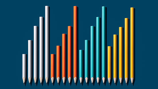 Pencils arranged in graph