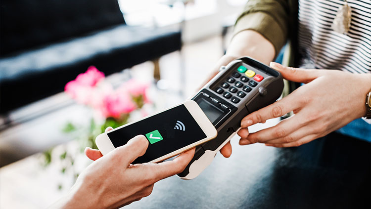 Digital payment smart phone shop