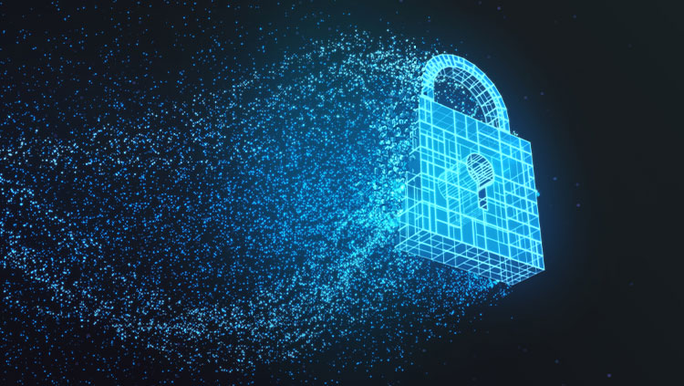 Digital padlock in blue