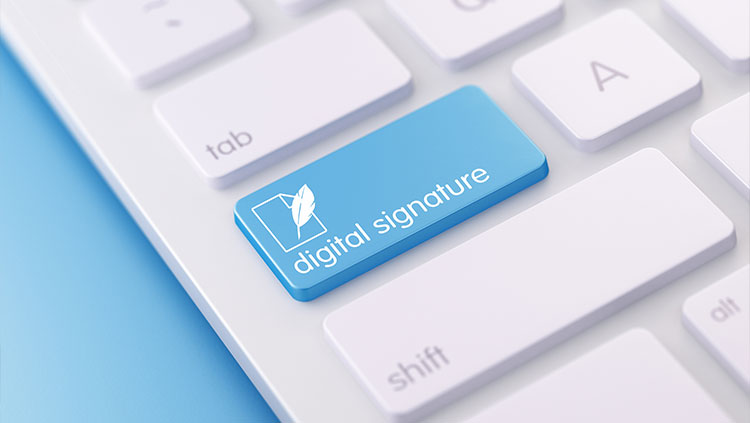 Keyboard digital signature