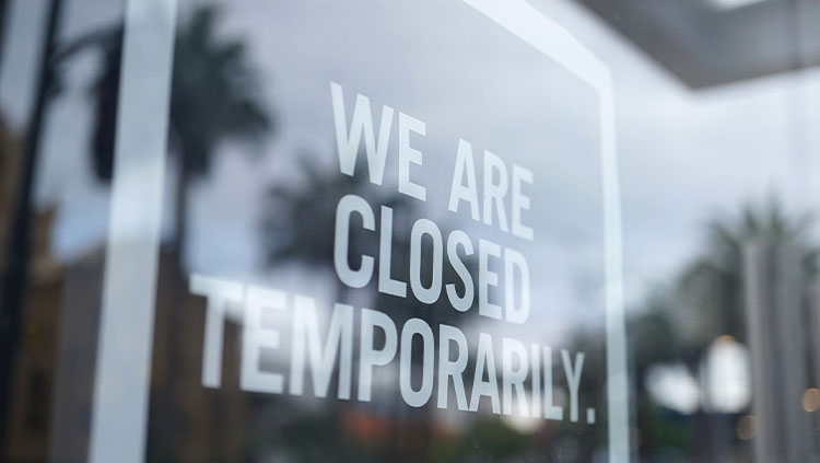 Business temporary closed sign