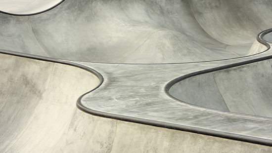Abstract concrete skate park