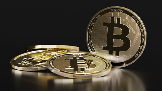 Bitcoins on tables