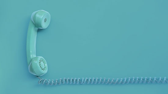 Corded phone aqua background