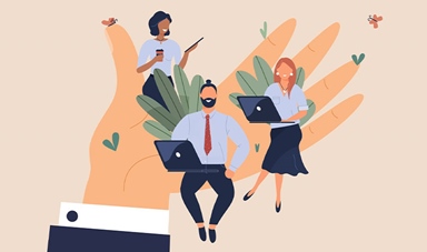 hand holding business people