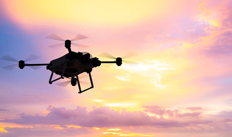 drone sunset