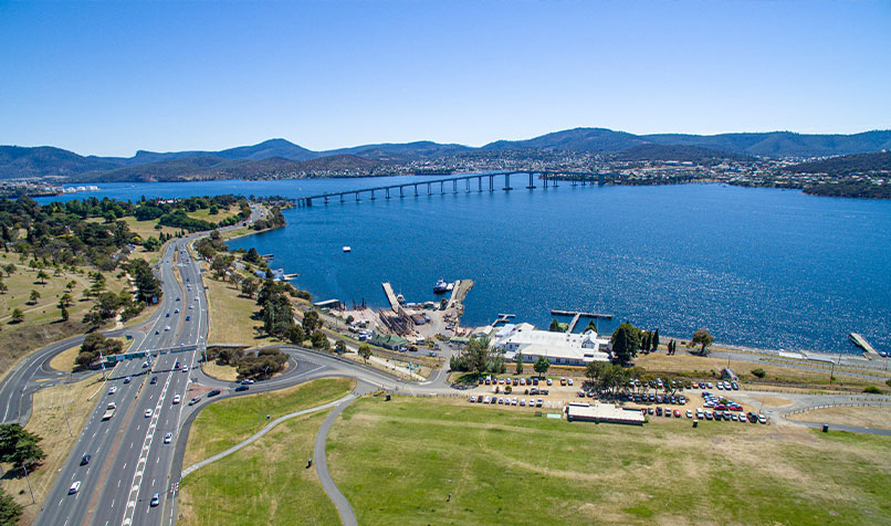 Tasman bridge and highway