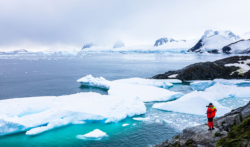 Person standing Antarctica