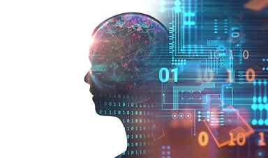 Double exposure image virtual human