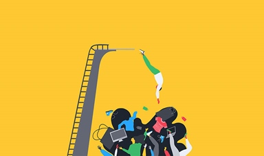 Person diving rubbish