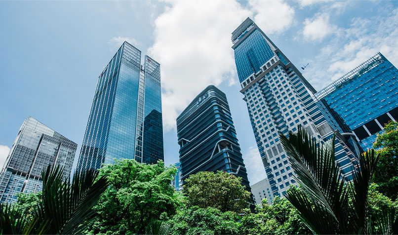 Singapore buildings trees