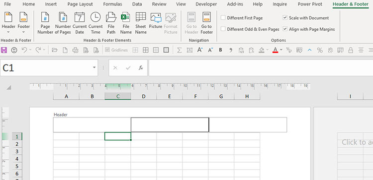 Excel screen shot