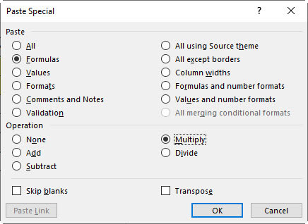 Excel screen shot