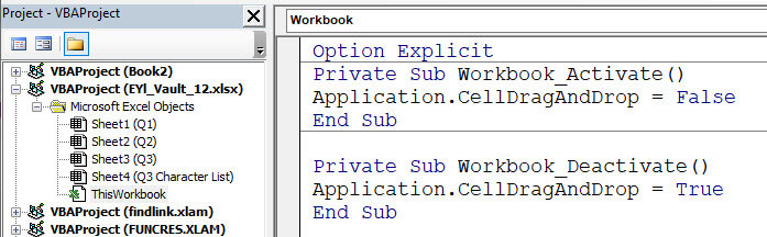 Excel screen shot