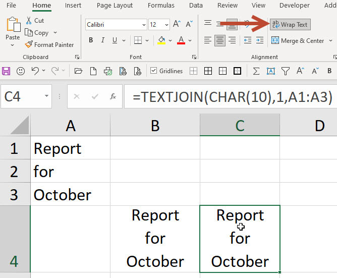 Excel screen shot