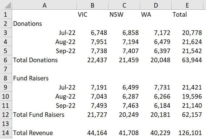 Excel screenshot
