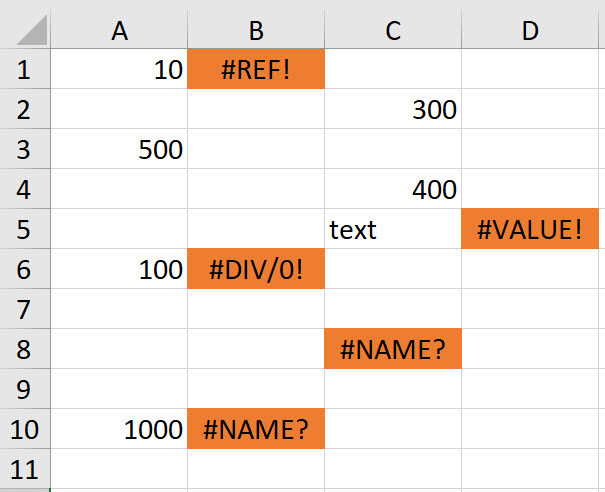 Excel screenshot