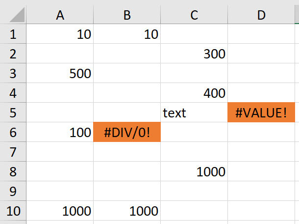 Excel screenshot