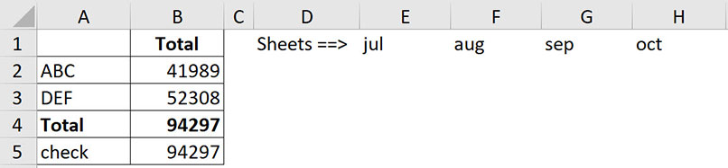Excel screenshot