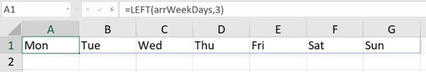 Excel screenshot