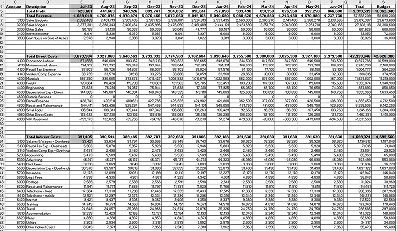 Excel screenshot