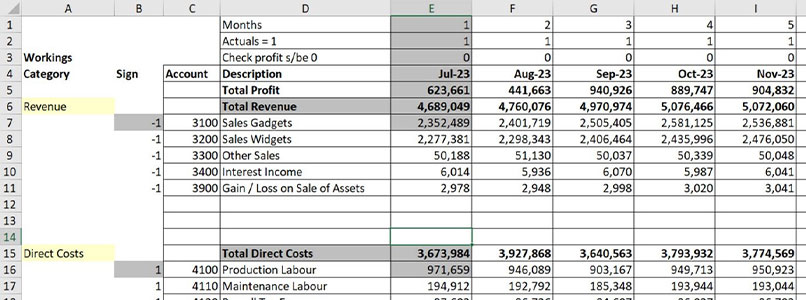 Excel screenshot