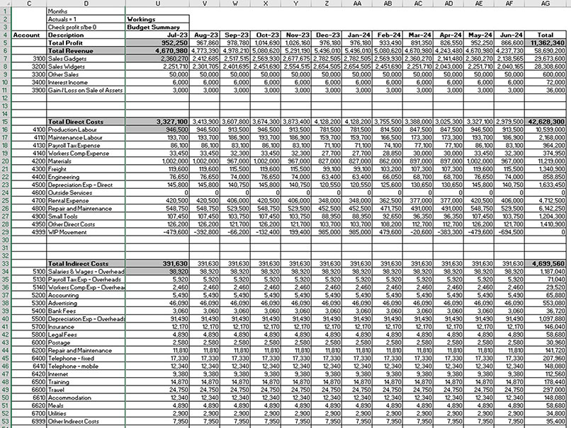 Excel screenshot