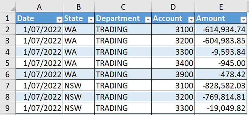 Excel screenshot