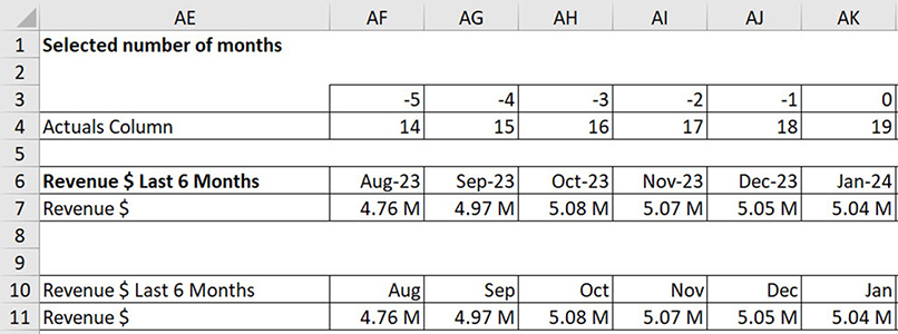 Excel screenshot