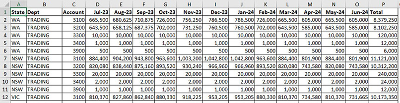Excel screenshot