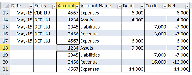 Excel screenshot