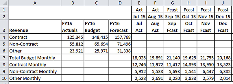 Excel screen shot