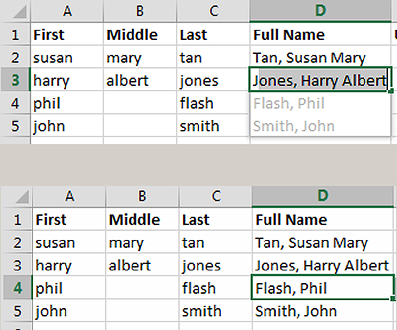 Excel screen shot