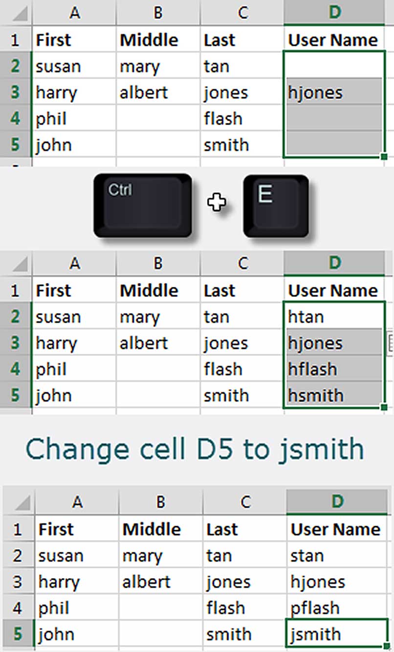 Excel screen shot