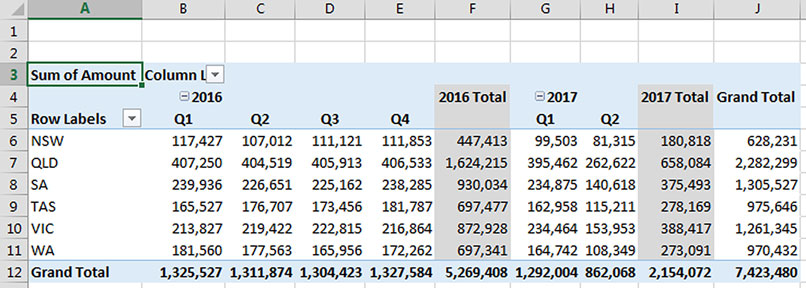 Excel screenshot