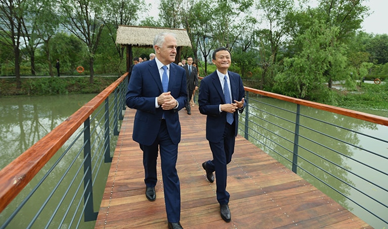Jack ma and malcolm turnbull