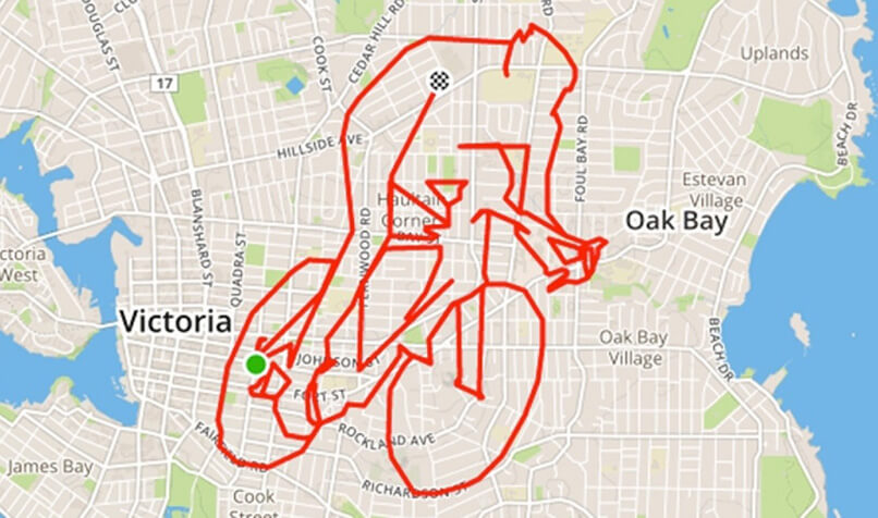 cyclist route