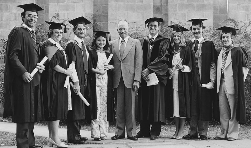 Brown and students