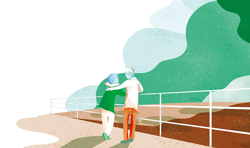two people hugging illustration