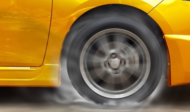Car wheel burnout