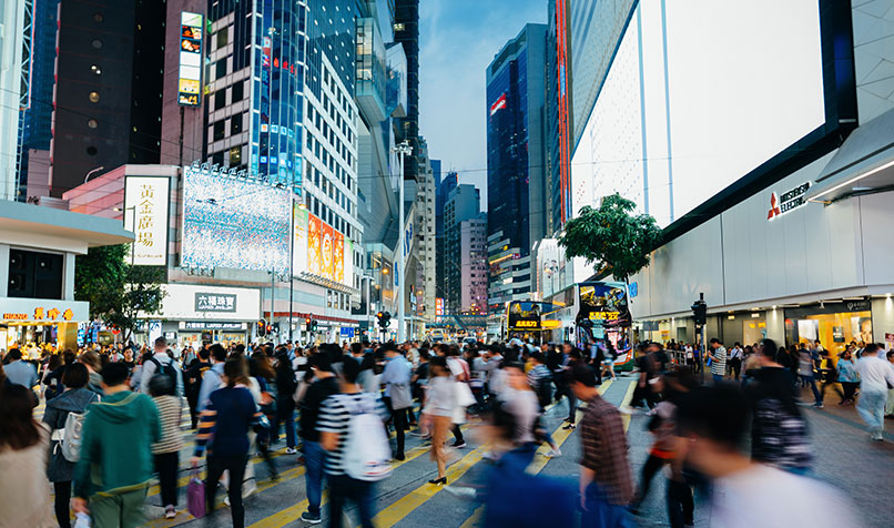 Commuters in Hong Kong