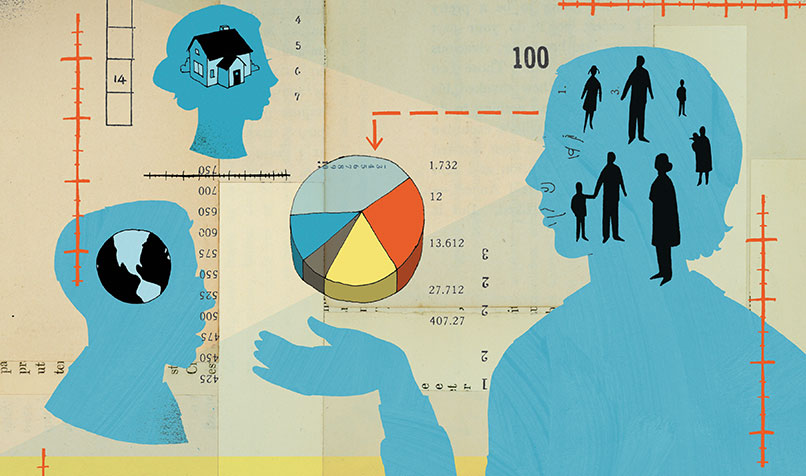 illustration of people graph