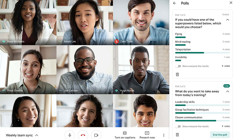 google meet polls