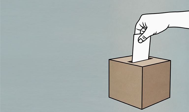 hand voting slip