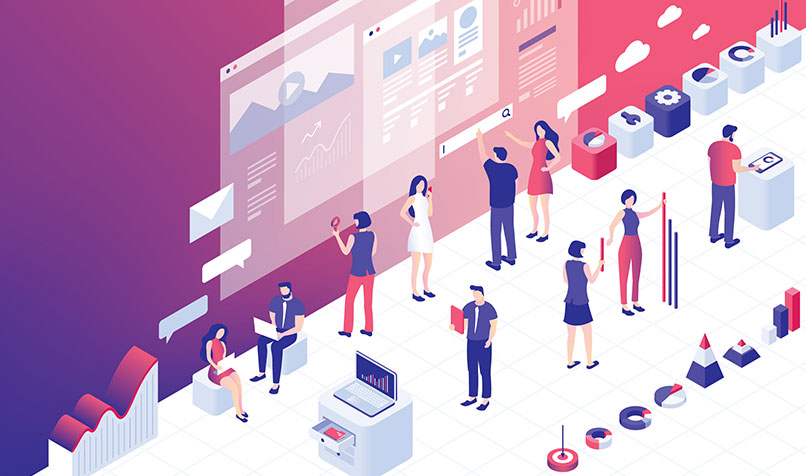 people working in office