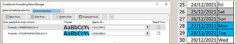 Excel screenshot