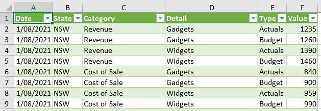 Excel screenshot